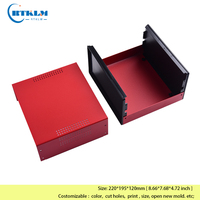 Boîtier en fer pour boîte de jonction électronique en métal, boîte de projet industriel DIY, boîte de commande, boîtier d'instrument, 220*195*120mm