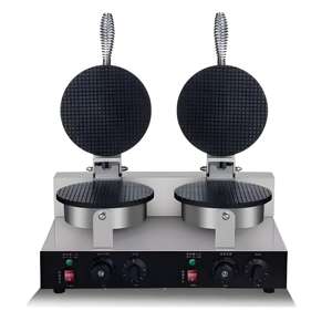 Máquina Comercial para Hacer Conos de Waffle de Acero Inoxidable y Aluminio Fundido de 220V, de Una o Dos Cabezas, Nueva - Product Image 1