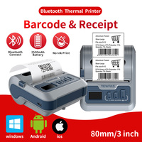 Imprimante portable 2 en 1 pour imprimer les codes-barres et les billets de taxi adaptée à la vente au détail et à la maison Imprimante thermique Bluetooth