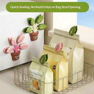Clip de scellage magnétique vert pour plantes, de qualité alimentaire, adapté à la cuisine, pour snacks, thé, épices, aliments pour chats, anti-humidité, design <span class=keywords><strong>Fafa</strong></span> - Product Image 2