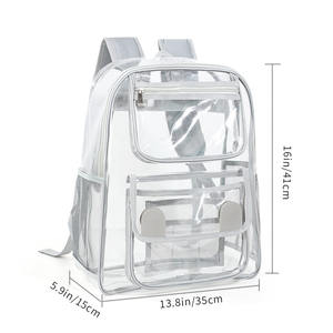 Custom <b>clear</b> <b>Backpack</b> Heavy Duty Pvc Transparent <b>Backpack</b> Large School Book Bag for College Students <b>Backpack</b> - Product Image 4