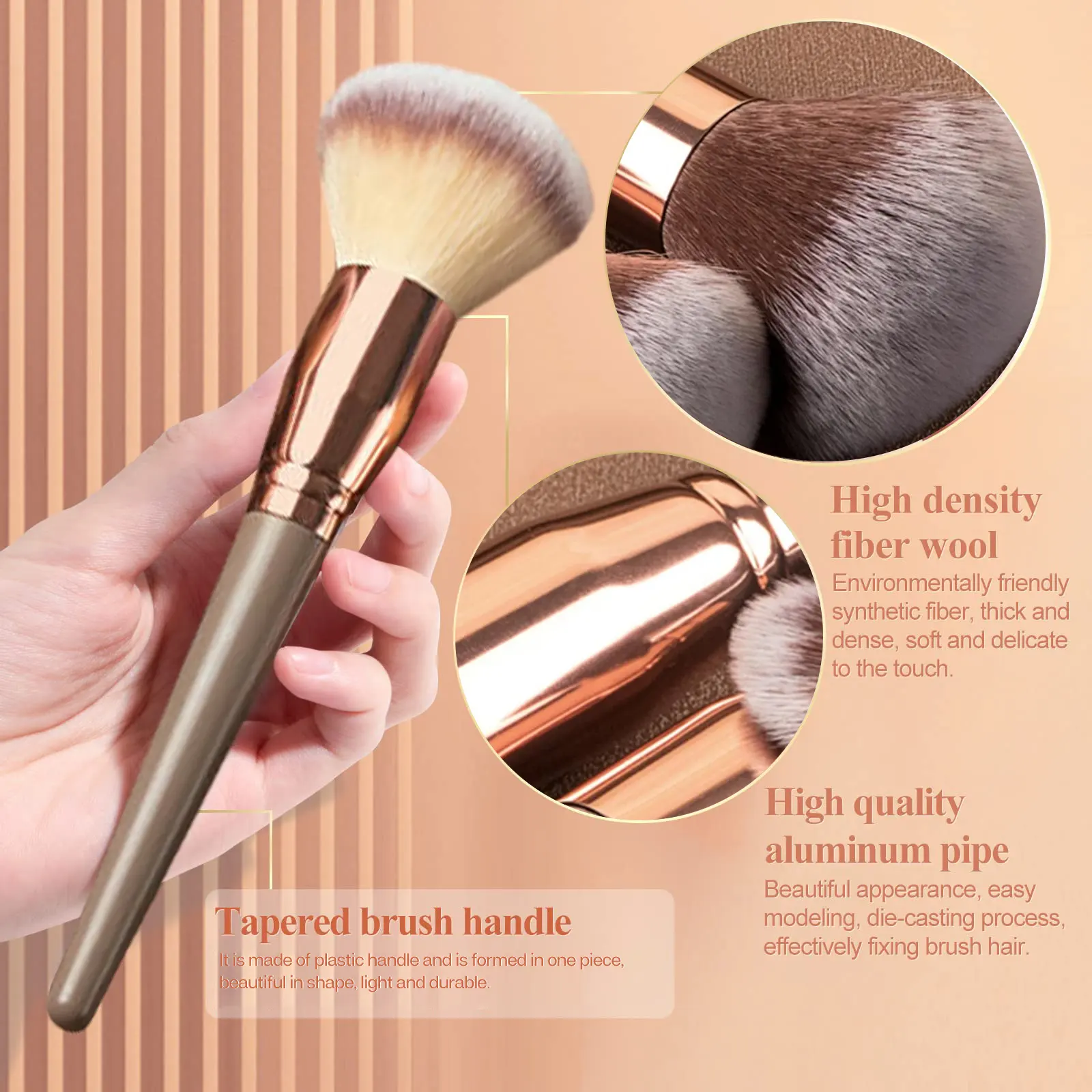 BIG  Professional Maquillaje Tools Synthetic Korean Brown Foundation Eye Makeup Brushes 7/10/15 Pcs Custom Logo Makeup Brush Set