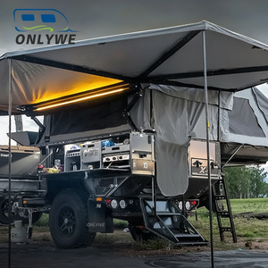 ONLYWE Petite <span class=keywords><strong>caravane</strong></span> aux normes australiennes, remorque de voyage hors réseau, camping-cars en acier inoxydable avec tente sur le toit à vendre - Product Image 1
