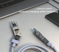 Câble de charge super rapide 4-en-1, charge rapide PD, type C, USB, PVC, câble de données pour téléphone portable intelligent, compatible iPhone Android