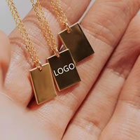 Collier personnalisé en acier inoxydable plaqué or 18 carats, pendentif lettre gravée, vente chaude