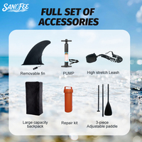 Planche de SUP gonflable de 10'6'' style dégradé, design bleu dégradé, en PVC 1,2 mm avec finition brossée, avec accessoires