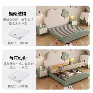 Cama infantil con forma de nube, estructura de madera maciza con listones gruesos para dormitorio infantil, diseño seguro y estable - Product Image 4