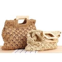 Sac cabas de luxe en raphia Yak, sacs à linge carrés en nylon de créateurs avec boîte, section crochetée Madagascar Bali