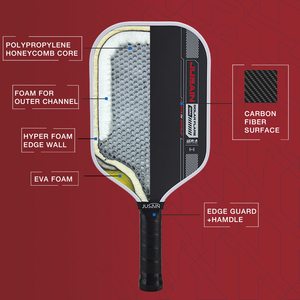 Đen bề mặt perser IV 16mm T700 gen4 đẩy lõi sợi Carbon điện pickleball Paddle jusain - Product Image 2
