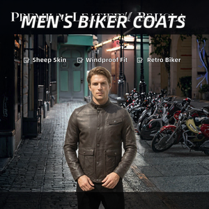 Custom High Quality Vintage <b>Slim</b> <b>Fit</b> Mens Biker <b>Jackets</b> | Sheep Skin Zipper Closure Autumn Plain Dyed OEM Manufacturer - Product Image 2