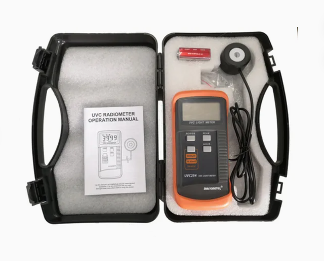 Uvc254 Portable UV Radiation Meter Wide Measuring Range 1uw/cm2~39.99mw/cm2 Wavelength Coverage 248nm-262nm