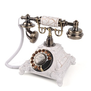 <span class=keywords><strong>Telefono</strong></span> Fisso Retrò Stile Europeo Modello 8305, <span class=keywords><strong>Telefono</strong></span> Antico per Hotel/Aziende Bianco/Bronzo con Vivavoce e Riconnessione - Product Image 4