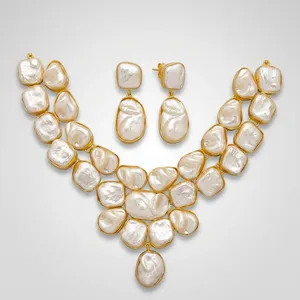Collar de Piedras Barrocas Oxidadas al por Mayor para Mujer, Estilo Vintage Boho Étnico, Joyería Hecha a Mano de la India - Product Image 3