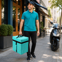 Sac isotherme imperméable en bâche, taille moyenne 35x25x35cm, doublure en feuille d'aluminium, logo personnalisé, faible MOQ, pour livraison de repas