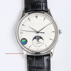Self-Winding Mechanical Dress Watch for Men Moon Phase Complication Leather Band Stainless Steel Case for Office Meetings - Product Image 1