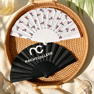 พัดพับลายพิมพ์สีขาวแบบกำหนดเอง พัดพับสำหรับงานแต่งงาน ของขวัญ - Product Image 6