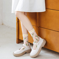 Chaussettes Kasi, chaussettes mi-mollet pour enfants, style fin printemps-été, tulipe pour filles, chaussettes en cristal pour femmes