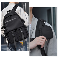Nouveau Sac à Dos Unisexe en Nylon Tendance 2025 Grande Capacité pour Ordinateur Portable avec Fermeture Éclair pour l'École et les Voyages d'Affaires