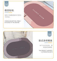 Tapis de bain en velours de cristal ultra doux, antidérapant, avec endos en caoutchouc, super absorbant, séchage rapide, tapis de sol écologique pour salle de bain
