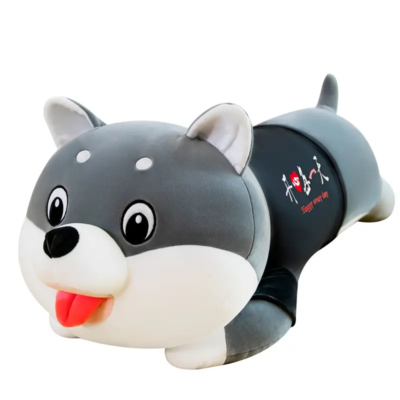 70cm drôle habillé Husky Long oreiller peluche chien doux jouets en peluche animaux mignons enfants aiment cadeaux