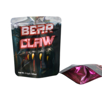 Pochette support pour bonbons hologrammes avec impression personnalisée Sacs refermables en plastique à fermeture éclair 7g 14g 1oz 1lb Sacs en mylar 3.5g pour aliments à biscuits