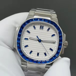 Montres mécaniques automatiques en acier inoxydable de haute qualité pour femmes, série 5711, mouvement 9015, cadran à aiguilles de 35,2 mm, montre sertie de diamants - Product Image 1
