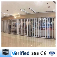 Système de porte coulissante pliante en polycarbonate cristallin, porte pliante moderne pour cuisine, salon, extérieur, hôtel, centre commercial et usage extérieur