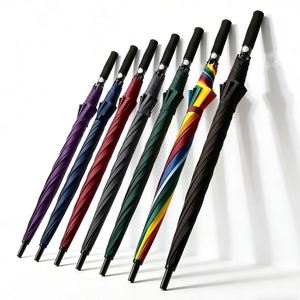 Custom Logo Promotional Cheap Wholesale Coloured Automatic Straight Branded <b>WindProof</b> Golf <b>Umbrellas</b> Printing - Product Image 1