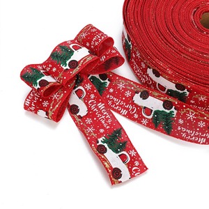Pita natal mobil kepingan salju anyaman berkabel truk merah 5M untuk dekorasi pohon karangan bunga pembungkus Hadiah kerajinan DIY rumah pertanian - Product Image 1