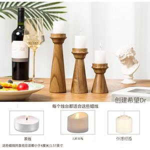 <b>Wooden</b> <b>Candlestick</b> 3 Piece Set Tapered Design Wedding Home Decoration - Product Image 4
