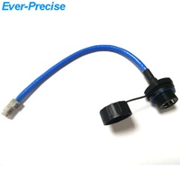 Montage sur panneau rj45 connecteur étanche avec câble femelle connecteur ethernet étanche rj 45 CAT6 Bouclier avec capuchon anti-poussière