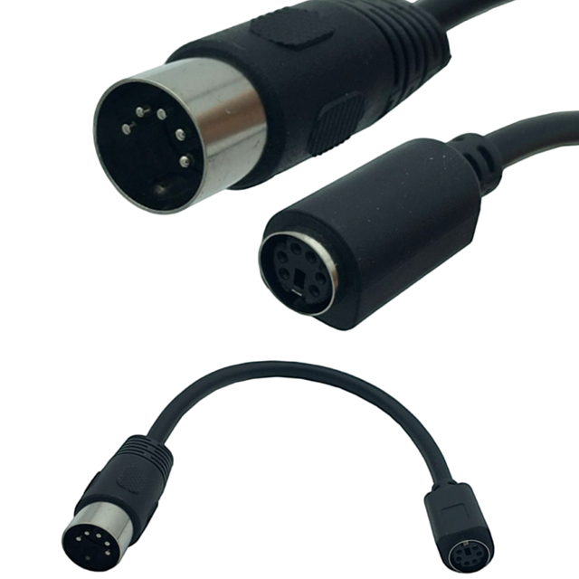 Manufacturer Custom Mini DIN 5Pin Male to 6Pin Female S-Video Power Cable