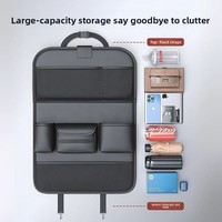 Organisateur de siège arrière en cuir et sac de rangement pour dossier de siège de voiture, style table à manger suspendue portable