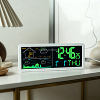 3-Tage Farbige Wettervorhersage-Uhr mit TUYA APP-Verbindung, Temperatur- und Feuchtigkeitsanzeige, Tisch- und Wandmontage