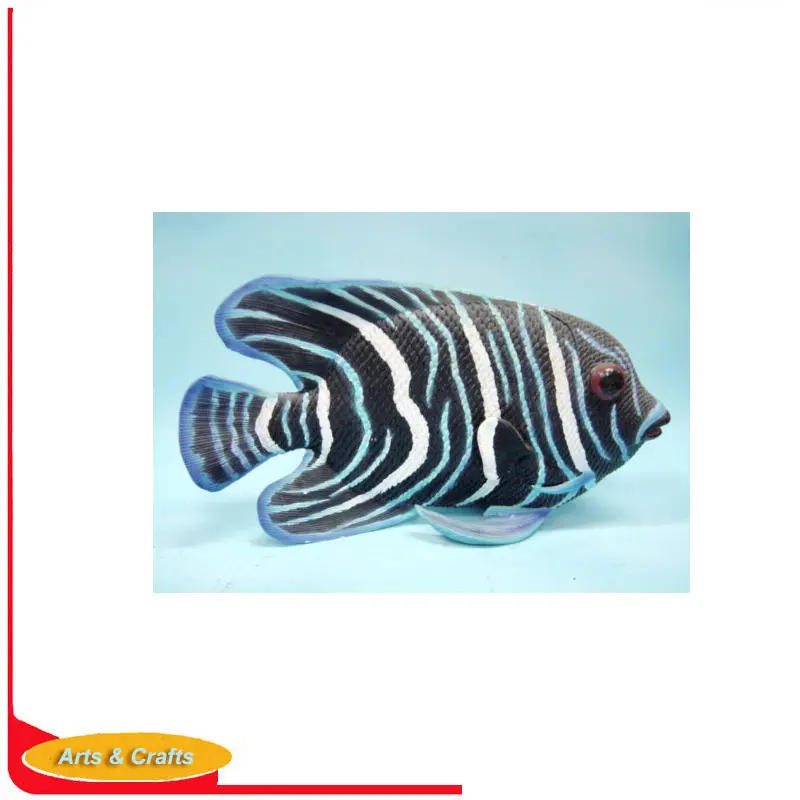 Petite sculpture animale réaliste, 1 pièce, sculpture de poisson, paysage en fibre de verre