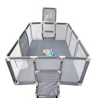 Vente directe d'usine, parc pour bébé Kick&Hoop, parc pour bébé amélioré avec balles, panier de basket-ball et filets de football - Aire de jeux - Parc de sport