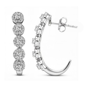 Pendientes de Aro con Diamantes Cultivados en Laboratorio de Corte Redondo de 1.02 Ct, Color VVS VS EF, Disponibles en Plata de Ley 925, Oro de 10KT, 14KT y 18KT - Product Image 3
