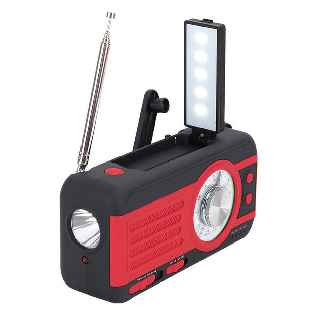 Solar Emergency Radio AM FM DAB NOAA Weather Alert Hand Crank 2000mAh Power Bank 300M LED Flashlight