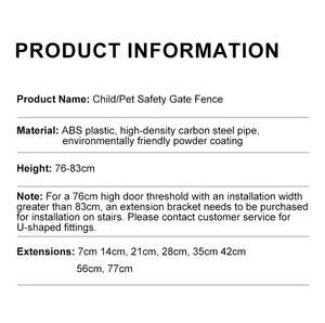 Barrière de sécurité pour enfants pour escaliers, en métal et plastique, à fixation par pression, clôture de protection pour portes, sécurité intérieure pour tout-petits, pliable - Product Image 6