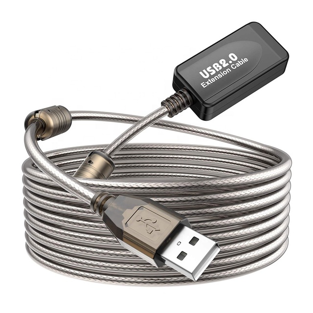 USB 2.0 Active Extension Cable High Speed Gold Plated Connectors Magnetic Ring Design for Computer Scanner Printer Camera