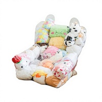 Canapé de rangement pour poupées en plastique transparent non gonflable