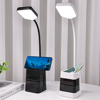 Lampe de table USB moderne avec contrôle tactile Lampe de bureau LED universelle pour l'étude des soins oculaires Lecture-3 niveaux de luminosité Base E14