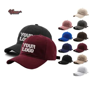 Oem Sports Cap Embroidery Logo Unstructred Hat 100% Cotton Soft Baseball Cap Blank Custom Dad Hat