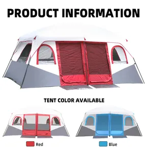 Tenda da campeggio per famiglie grandi 210T per 10 persone 2 camere 1 soggiorno resistente in tessuto Oxford tetto apribile all'aperto per la <span class=keywords><strong>vista</strong></span> del cielo chiaro - Product Image 6