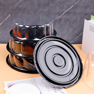 Sıcak satış 8 inç temizle şeffaf PET peynir doğum günü gıda kek kutusu özel yuvarlak Tiramisu ambalaj kapaklı - Product Image 1