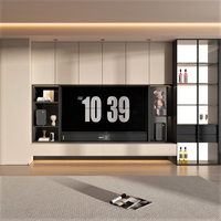 Meuble TV mural de style italien moderne, meuble TV simple avec décoration de cheminée, meuble mural complet personnalisable pour salon