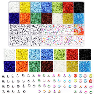 DIY Seed Beads 28-Compartment Box <b>Set</b> Solid Color Enameled Glass Beads For Jewelry Making Bracelets Necklaces Accessories - Product Image 1