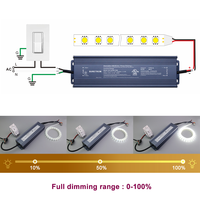 Controlador LED regulable Triac DALI UL de 25W 50W 500W 600W 12V 24V, resistente al agua, 0-10V, fuente de alimentación de 24V