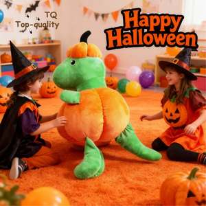 Özelleştirilmiş çevre dostu lüks karikatür gıcırtılı çiğnemek oyuncaklar köpekler hayvan baskı tasarım peluş malzeme orta boy cadılar bayramı temalı - Product Image 4