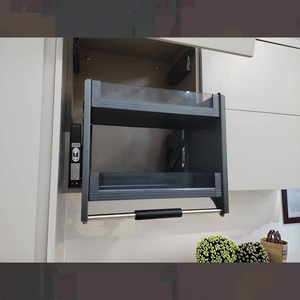 Bingyue Black/White/<strong>Ivory</strong> 700mm Automatic Elevator Storage Shelf Organizer Stainless Steel Multi-Function Modern <strong>Kitchen</strong> Lifting - Product Image 3